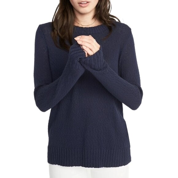 Old Navy Slub-Knit Crew-Neck Sweater | Lost at Sea Navy | Women’s Size M - Picture 1 of 10